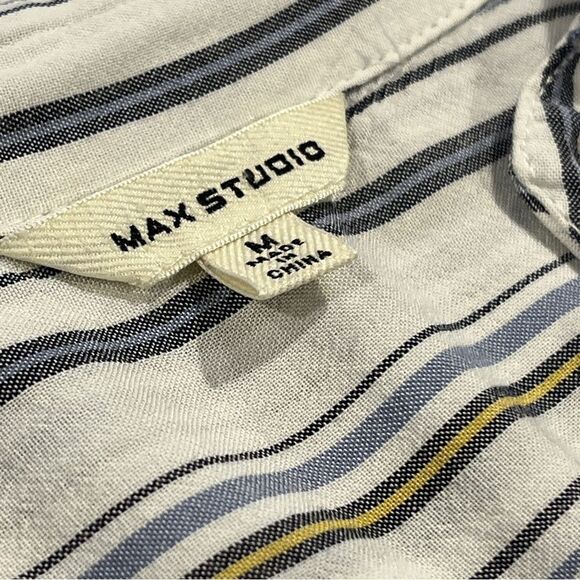 Max Studio Striped Sleeveless Button-Up Top size medium - Picture 8 of 12